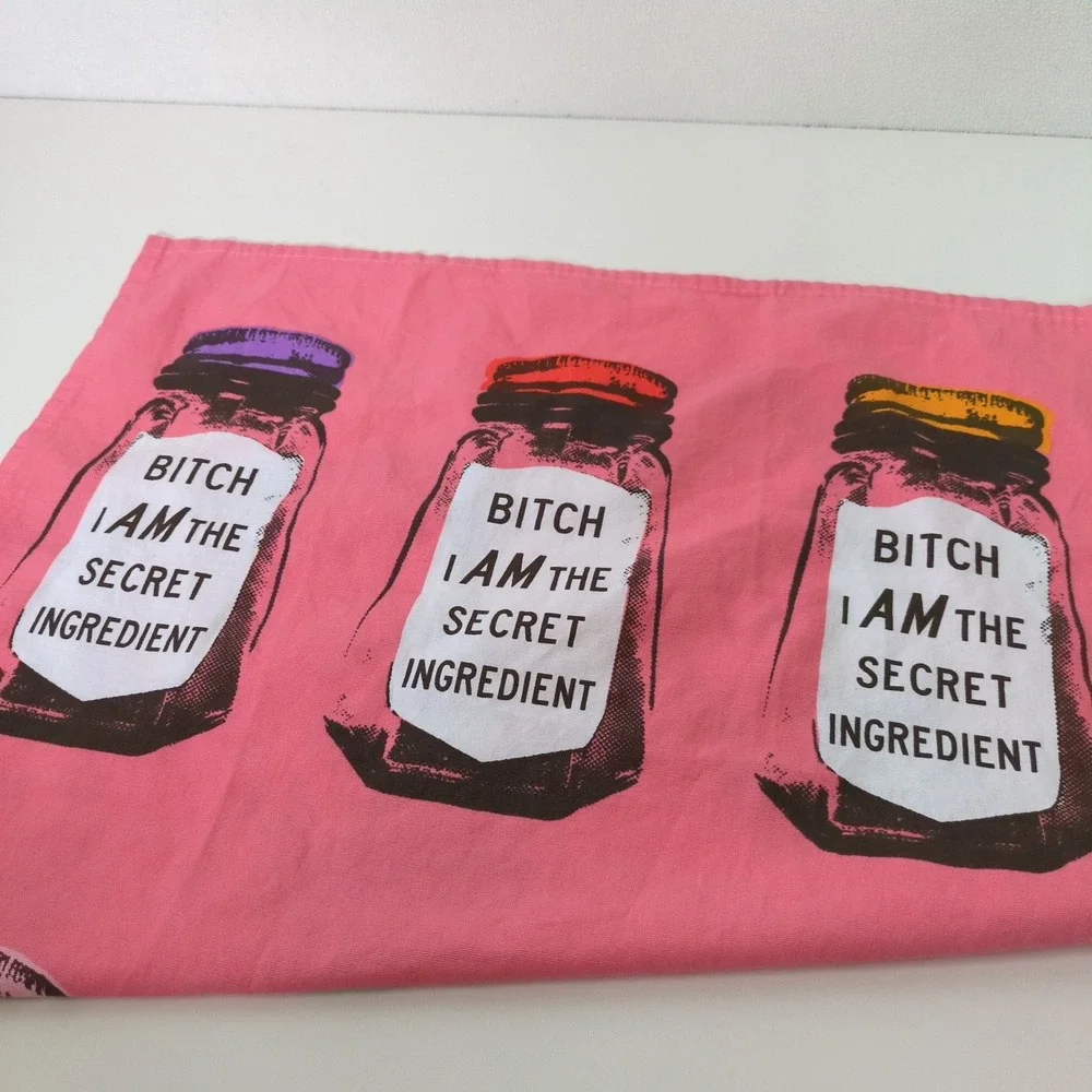 Blue Q Tea Towel Bit** I Am The Secret Ingredient Pink Cotton Dish Cloth Funny